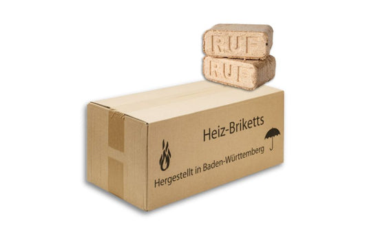 Briquettes de bois dur RUF carrées en carton